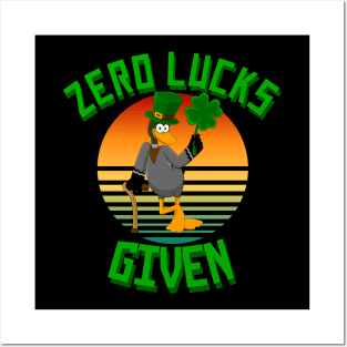 Zero Lucks Given Funny St Patricks Day Posters and Art